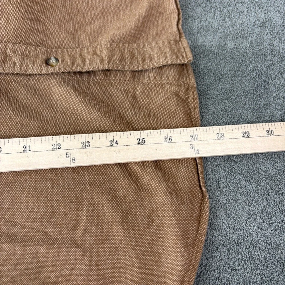 Banana Republic Button Down Shirt Mens M Brown Untucked Fit Casual Cotton Oxford